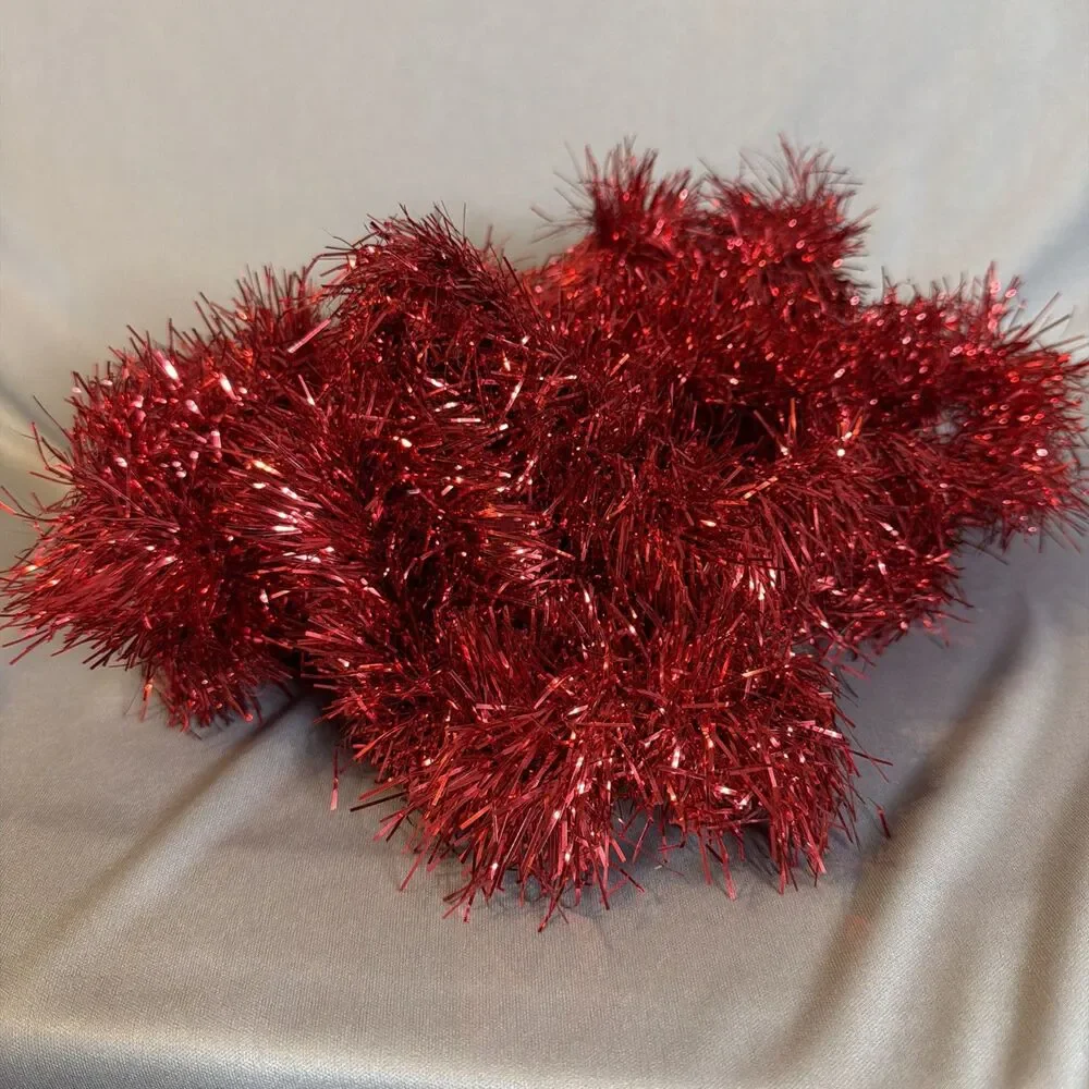 Red Tinsel Strand Rope Garland 1